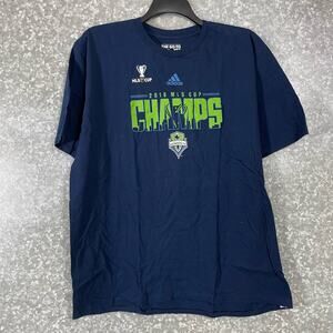 Seattle Sounders 2016 MLS Cup Champs Adidas Go-To Tee Blue T-Shirt - Size XL